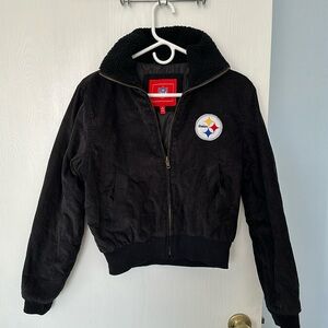 EUC NFL Steelers Cordouroy bomber Jacket